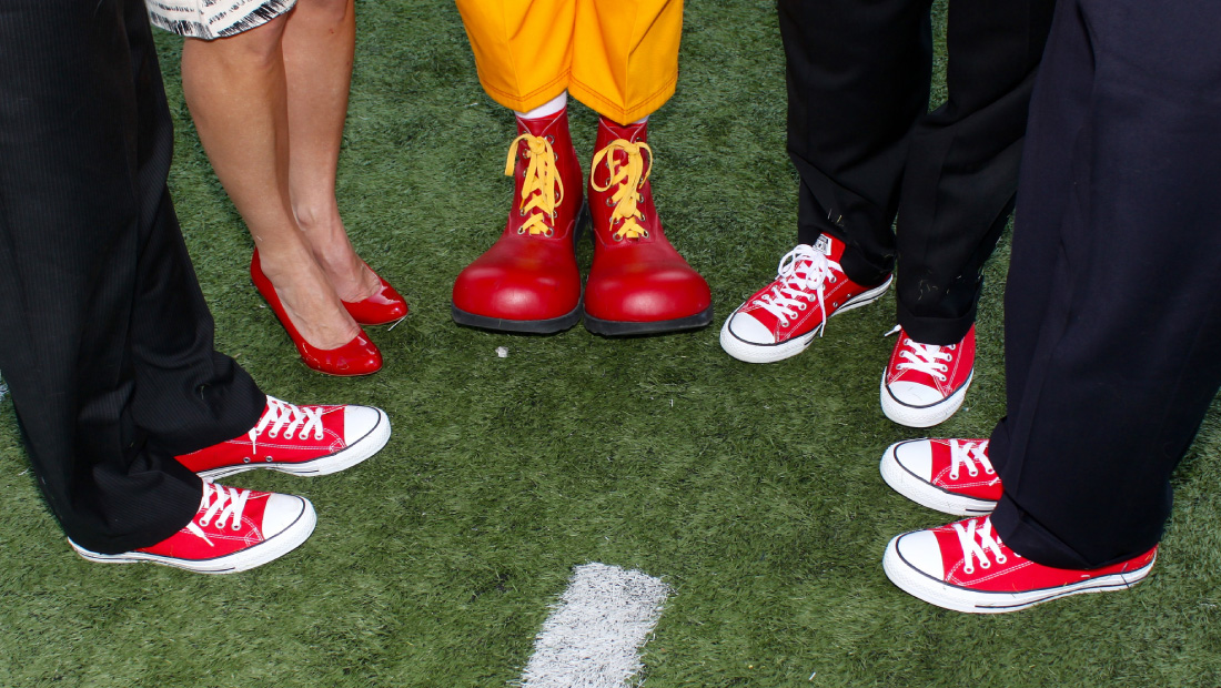 Red Shoe Affair people with red shoes ncluding Ronald.